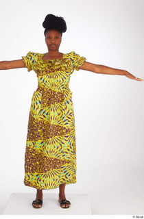 Dina Moses dressed standing t poses whole body yellow long…